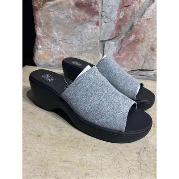 Bass Go To Comfort Size 9.5M Gray Cushion Support Wedge Sandals - Picture 1 of 10